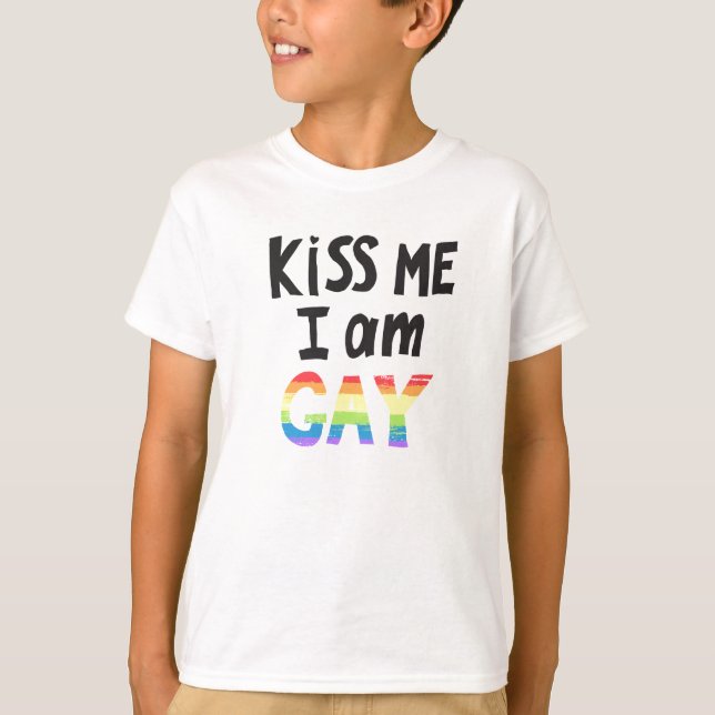 T-shirt Embrasse-moi je suis gay (Devant)