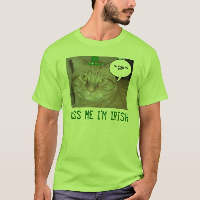 T-shirt Embrasse-moi Je suis irlandais (Devant)