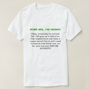 T-shirt Embrasse-moi, je suis irlandais ! (double face)