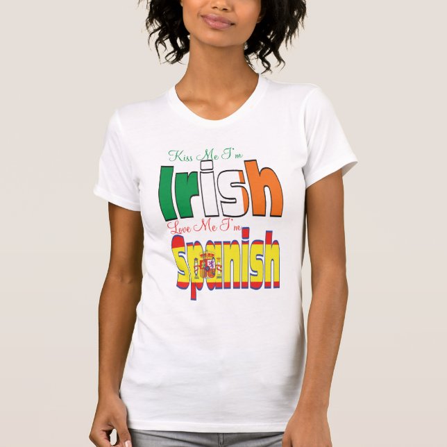 T-shirt Embrasse-moi je suis Irlandais Je m'aime Je suis E (Devant)