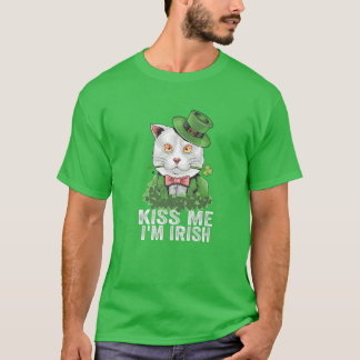 T-shirt Embrasse-moi Je suis Irlandais Jour de la Saint Pa