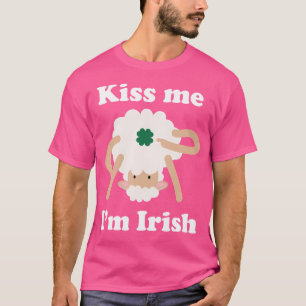 T-shirt Embrasse-Moi JE Suis Irlandais Mouton Drôle St Pat