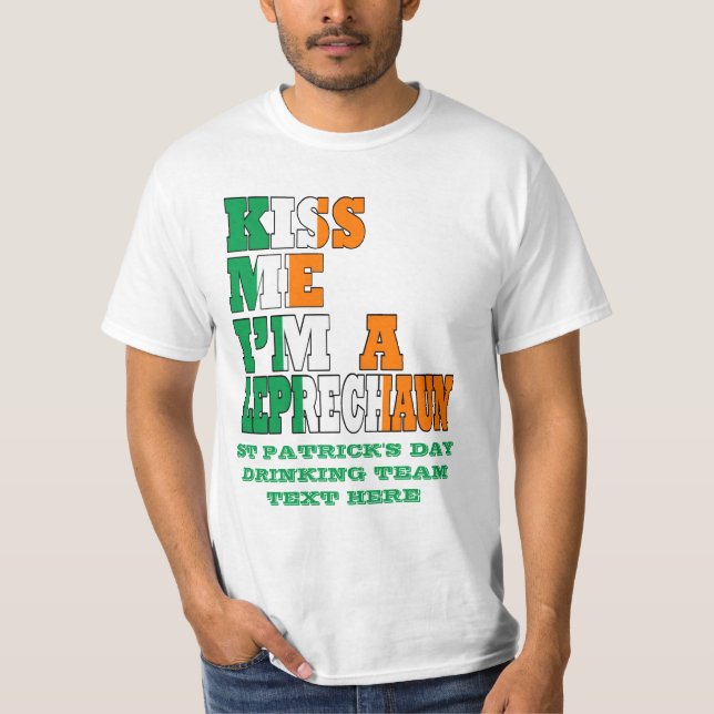 T-shirt Embrasse-moi Je suis un Leprechaun (Devant)