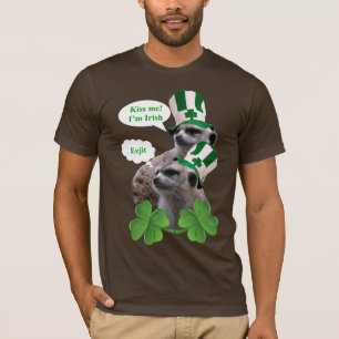T-shirt Embrasse-moi Je suis un meerkat design irlandais