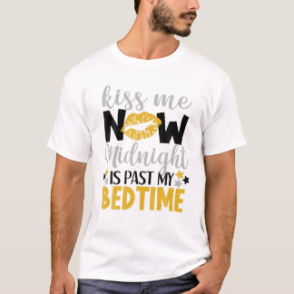 T-shirt Embrasse-moi maintenant minuit passé mon coucher D