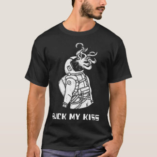 T-shirt Embrasse mon baiser. Rencontre amusante d'astronau
