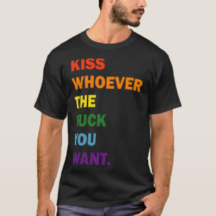 T-shirt Embrasse qui tu veux Rainbow gay lesbienne LGBT Pr