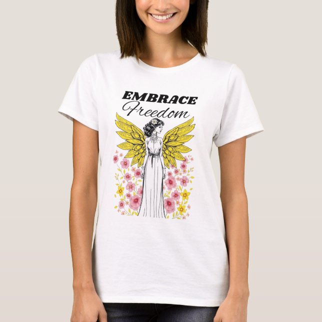 T-shirt Embrasser les ailes de Freedom Angel (Devant)