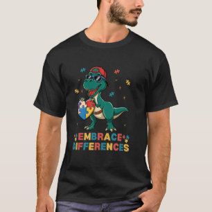 T-shirt Embrasser les différences Puzzle T-Rex de sensibil