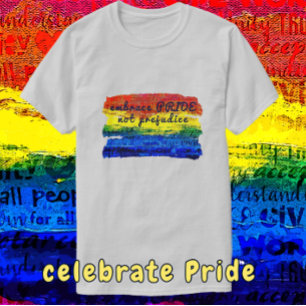 T-shirt Embrasser PRIDE pas préjuger Rainbow Art