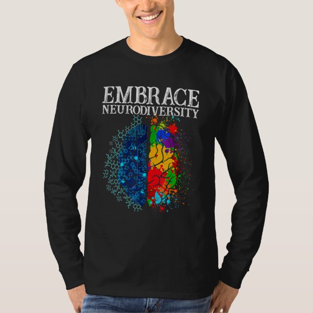 T-shirt Embrassez la Neurodiversité Cerveau Sensibilisatio (Devant)