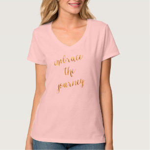 T-shirt Embrassez le courage d'aluminium de Faux d'or de