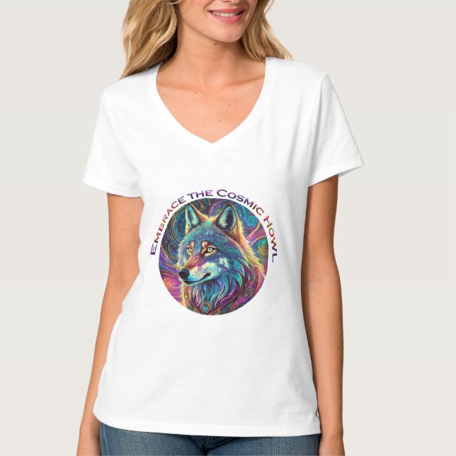 T-shirt Embrassez le loup de Howl cosmique (Devant)