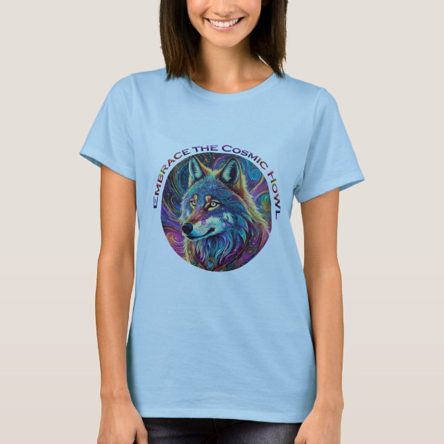 T-shirt Embrassez le loup de Howl cosmique (Devant)