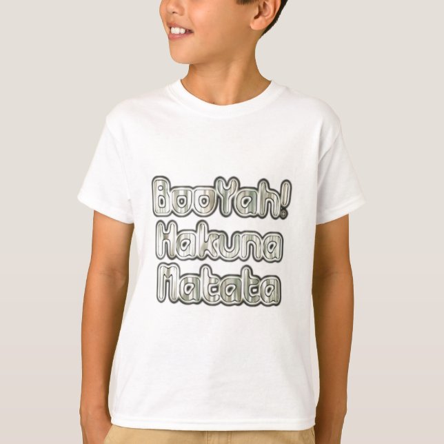 T-shirt Embrassez le moment : Hakuna Matata Ash Grey Texte (Devant)