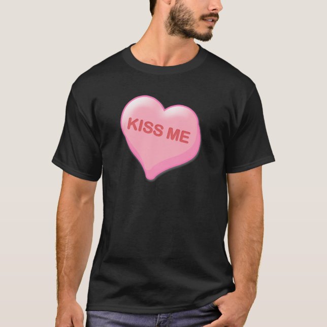 T-shirt Embrassez-moi coeur de sucrerie (Devant)