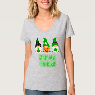 T-shirt Embrassez-Moi Je Suis Irlandais Saint-Patrick Gnom