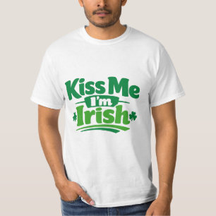 T-shirt Embrassez-moi, je suis Irlandais Typographie Moder