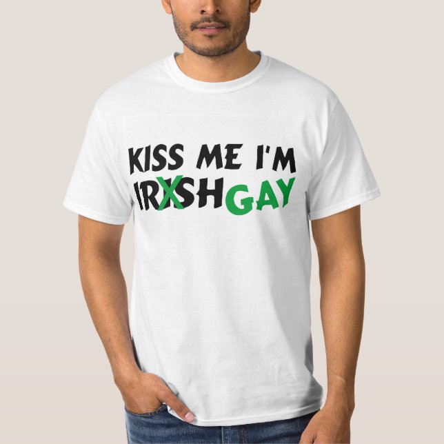 T-shirt Embrassez-moi l'homosexuel Im irlandais (Devant)