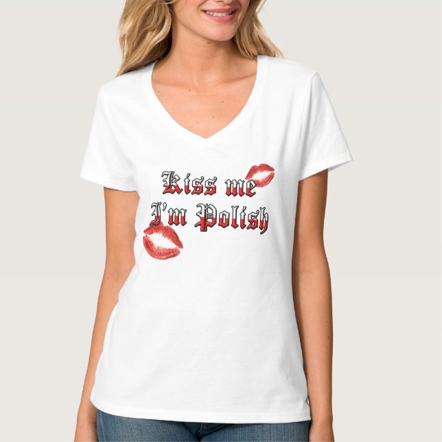 T-shirt Embrassez-moi que je suis polonais (Devant)