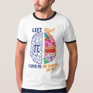 T-shirt Embrayé à gauche à droite Brainé Funny Pi