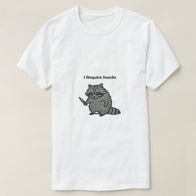 T-shirt Embroidered I Require Snacks funny cozy (Design devant)