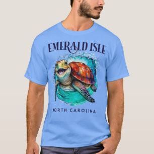 T-shirt Emerald Isle North Carolina Aquarelle Joyeuse Mer 