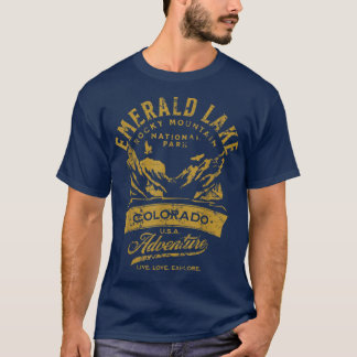 T-shirt Emerald Lake Rocky Mountain National Park Détresse