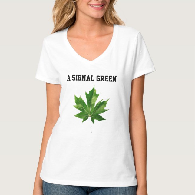 T-shirt Emerald Stillness green leaf, maple leaf, (Devant)
