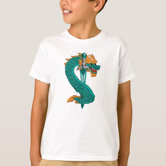 T-shirt Emerald Wave Dragon Guardian (Devant)