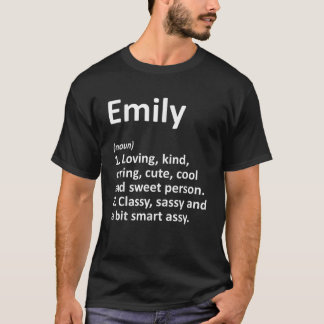 T-shirt EMILY Définition Nom personnalisé Amusant Annivers