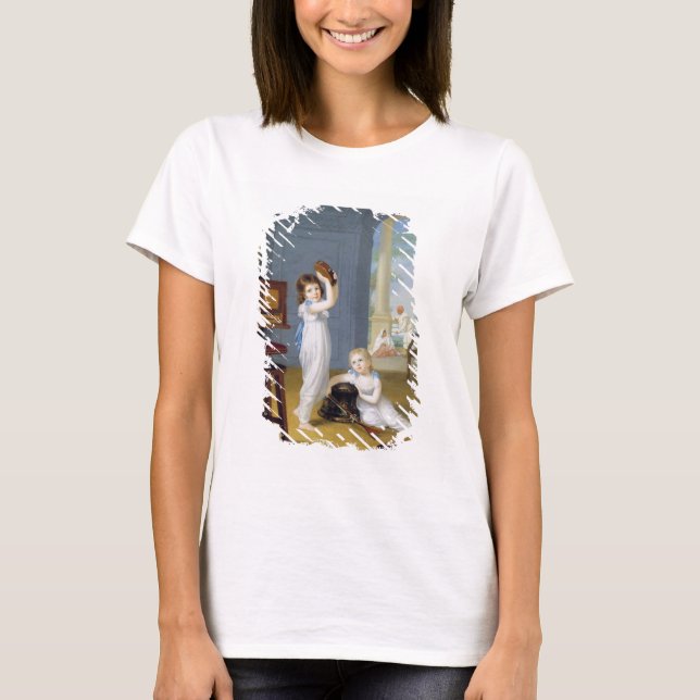 T-shirt Emily et maçon de George, c.1794-95 (huile sur la (Devant)