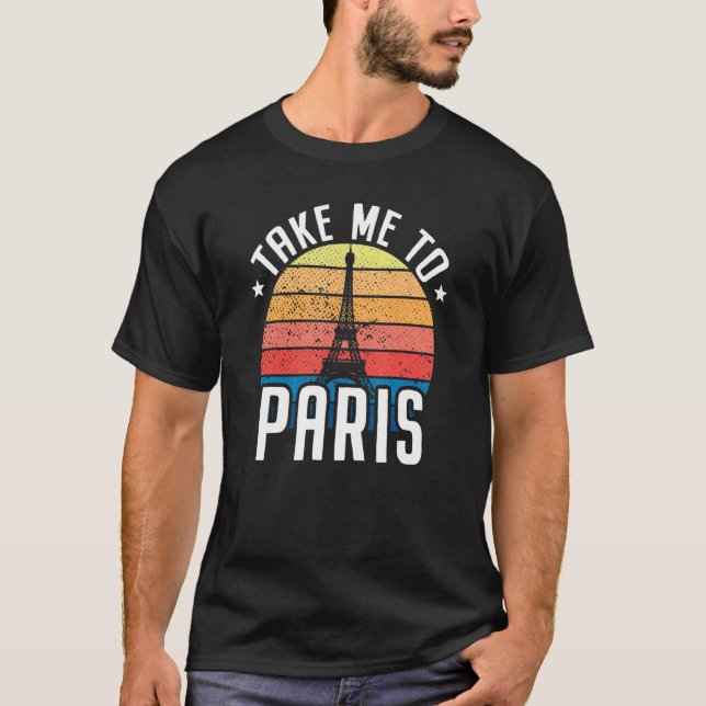 T-shirt Emmenez-Moi À Paris Heartbeat Tour Eiffel France I (Devant)