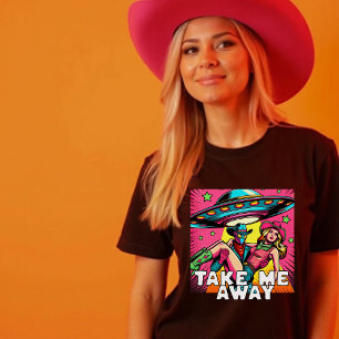 T-shirt Emmenez-moi Pop Art Alien Cowgirl Spacilier