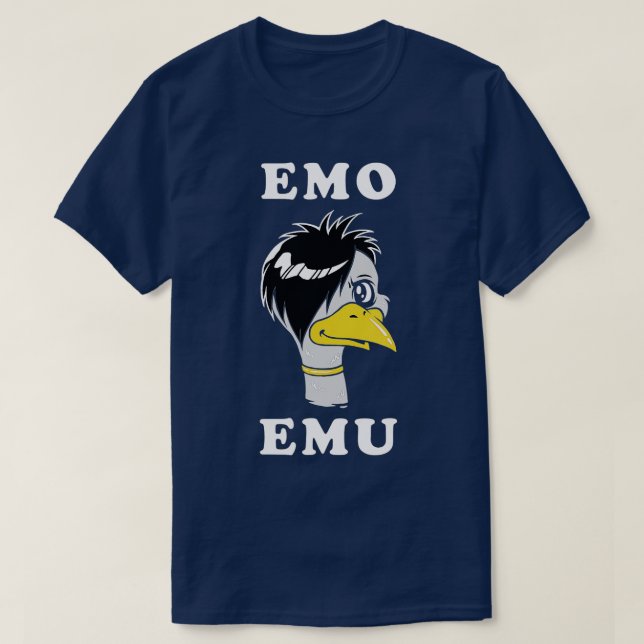 T-shirt Emo Emu Drôle Métal Goth Emu Bird (Design devant)