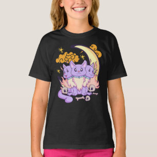 T-shirt Emo magique Goth Chat à trois têtes