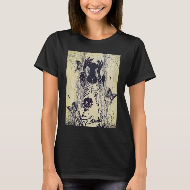 T-shirt Emo punk graphique femmes été graphique crâne crân (Devant)