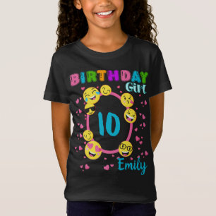 T-Shirt Emoji Anniversaire Fille Thème Fête Correspondan