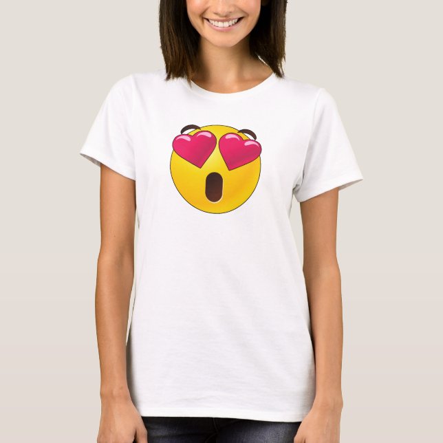 T-shirt Emoji Coeur Yeux Valentines (Devant)