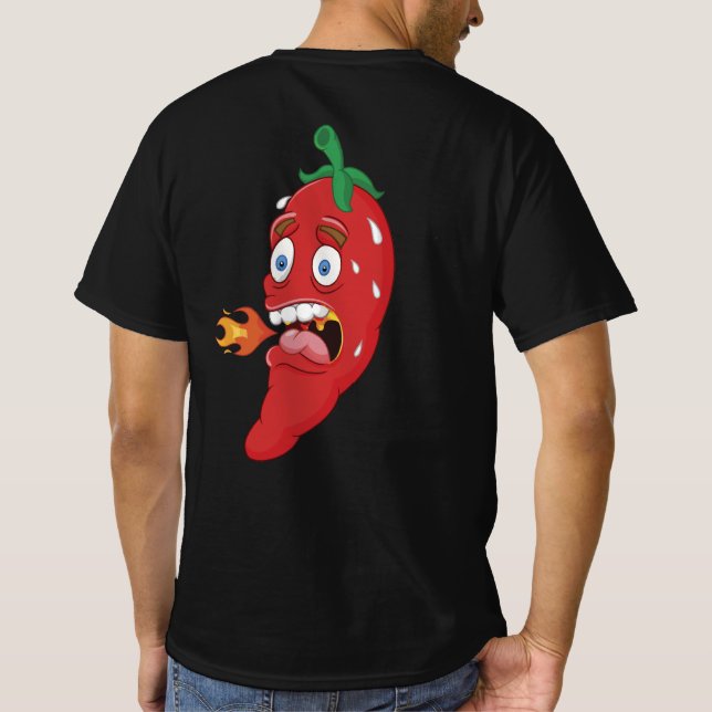 T-shirt Emoji Funny Chili poivre Hot Sauce Food Lover (Dos)