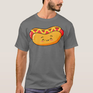T-shirt Emoji Hot Dog Saucisses Mustard Funny Cadeau