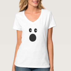 T-shirt Emoji visage choqué drôle minimaliste dessin animé