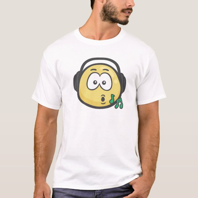 T-shirt Emoji : Visage de musique (Devant)