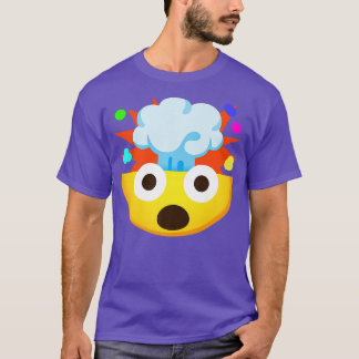 T-shirt Emoticon visage choqué avec tête éclatante Premium