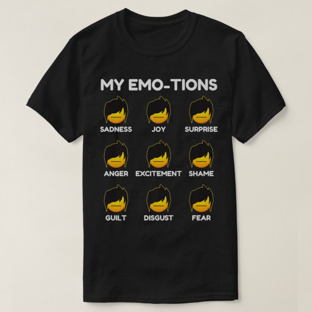 T-shirt Emotion Emoticon Inspired Emo Feelings Related Emo (Design devant)