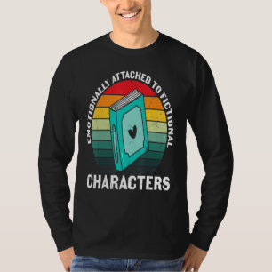 T-shirt Émotionnellement Attaché Au Livre De Caractères De