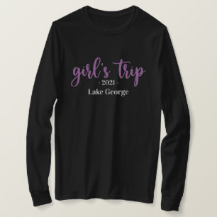 T-shirt Emplacement de voyage de la fillette de script et 