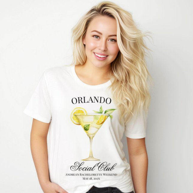 T-shirt Emplacement personnalisé Social Club Lemon Cocktai (Customizable Wording.)
