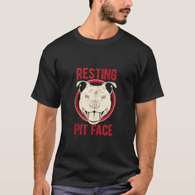 T-shirt Emplacement Pittie Pitbull de la face de l'animal  (Devant)