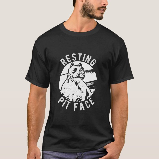 T-shirt Emplacement Pittie Pitbull de la face de l'animal  (Devant)